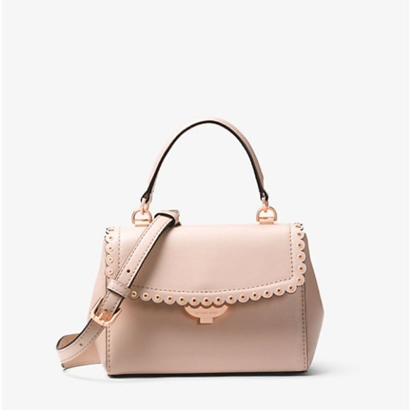 NWOT MICHAEL Michael Kors Ava Extra-Small Scalloped Leather Crossbody Bag - Picture 1 of 13
